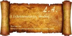 Lichtenstein Andor névjegykártya